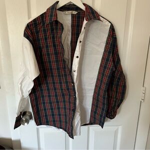 Tartan and White Button Down